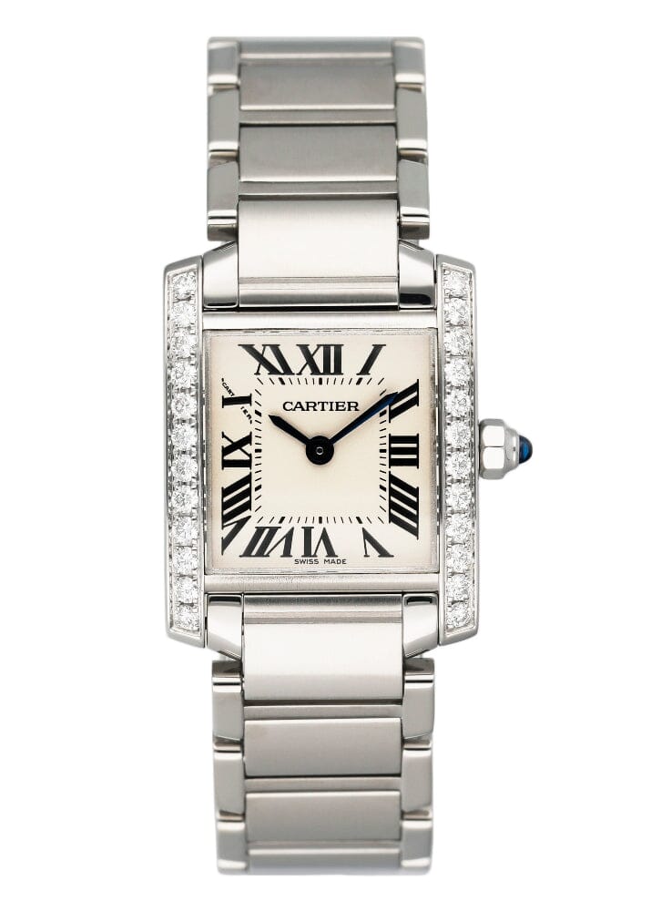 Cartier Tank Francaise W4TA0008 Diamond Stainless Steel Ladies Watch