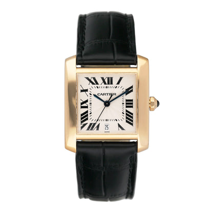 Cartier Tank Francaise W5000156 18K Yellow Gold Mens Watch
