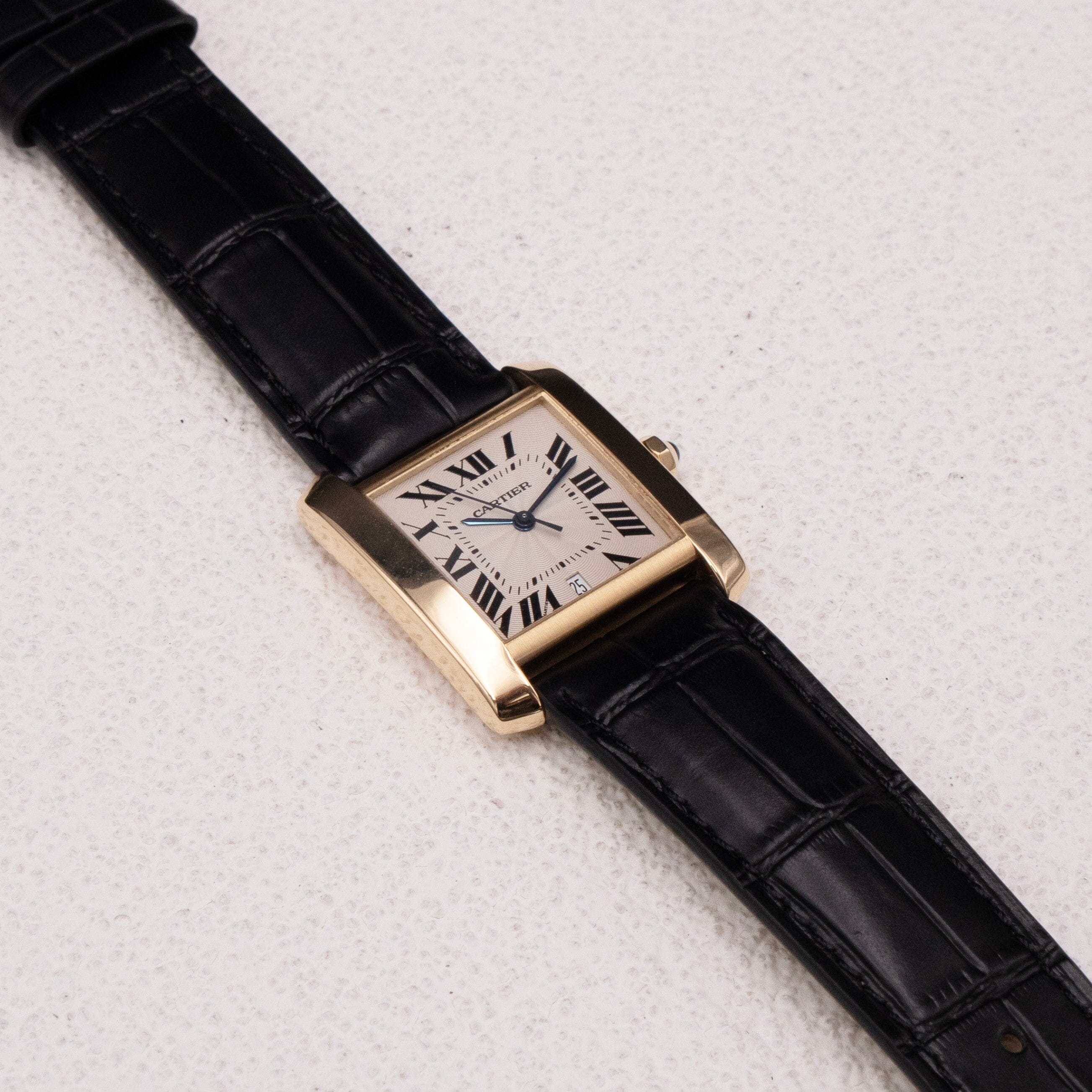 Cartier Tank Francaise W5000156 18K Yellow Gold Mens Watch – Phigora