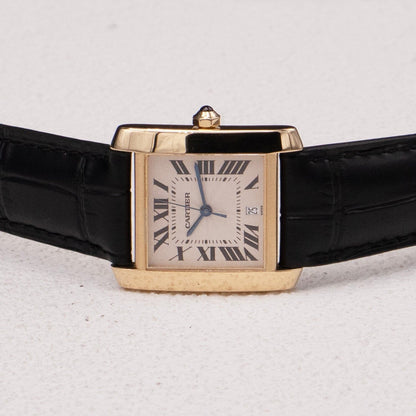 Cartier Tank Francaise W5000156 18K Yellow Gold Mens Watch - Watches