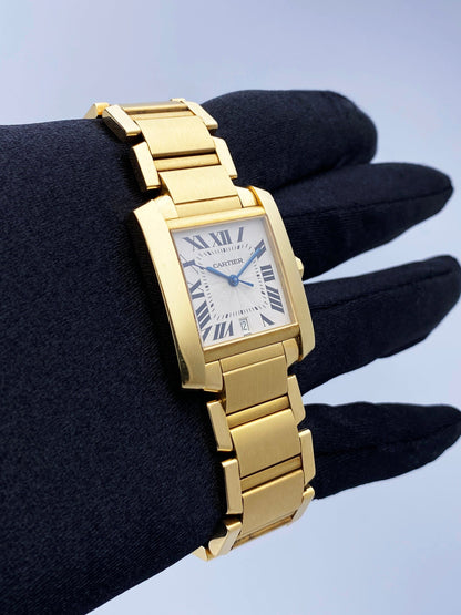 Cartier Tank Francaise W50001R2 18K Yellow Gold Mens Watch - Wristwatch