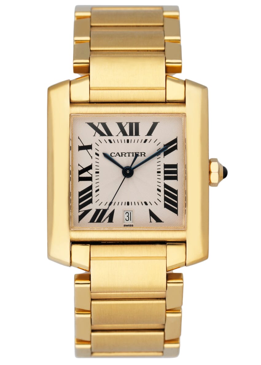 Cartier Tank Francaise W50001R2 18K Yellow Gold Mens Watch - Wristwatch