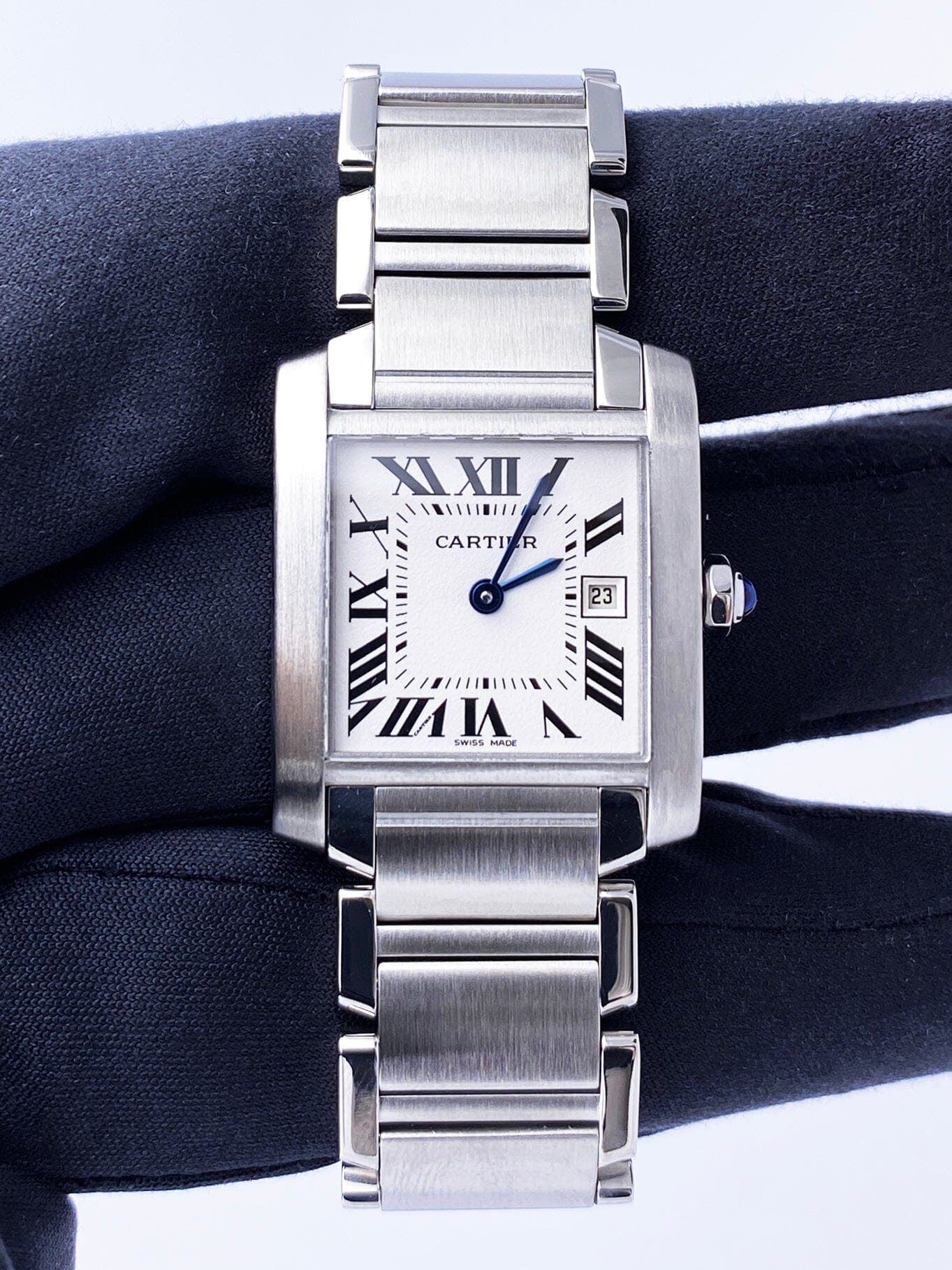 Cartier Tank Francaise W51011Q3 Stainless Steel Midsize Ladies Watch - Wristwatch