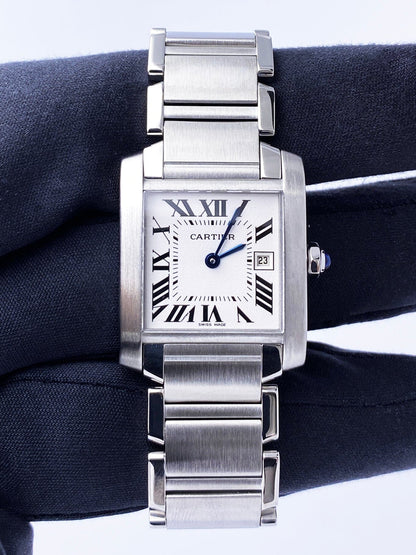 Cartier Tank Francaise W51011Q3 Stainless Steel Midsize Ladies Watch - Wristwatch