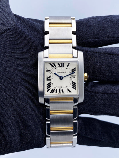 Cartier Tank Francaise W51012Q4 Two Tone Midsize Ladies Watch - Wristwatch