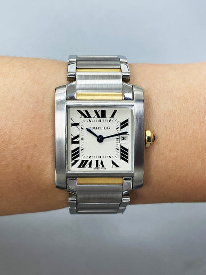 Cartier Tank Francaise W51012Q4 Two Tone Midsize Ladies Watch - Wristwatch