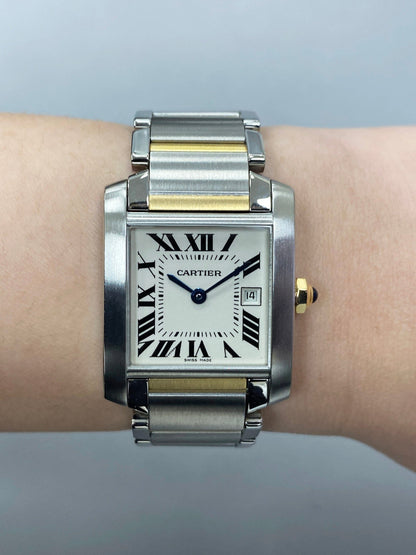 Cartier Tank Francaise W51012Q4 Two Tone Midsize Watch Box Papers - Watches