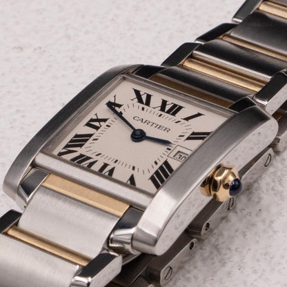 Cartier Tank Francaise W51012Q4 Two Tone Midsize Watch Box Papers - Watches