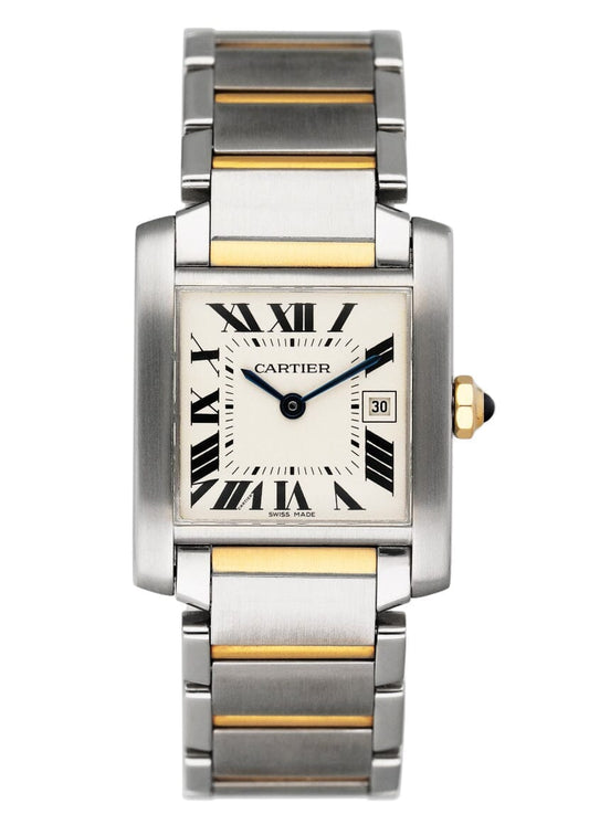 Cartier Tank Francaise W51012Q4 Two Tone Midsize Watch Box Papers - Watches