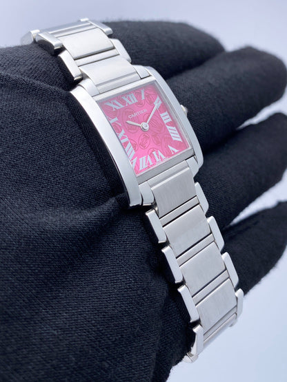 Cartier Tank Francaise W51030Q3 Raspberry Dial Steel Ladies Watch - Watches