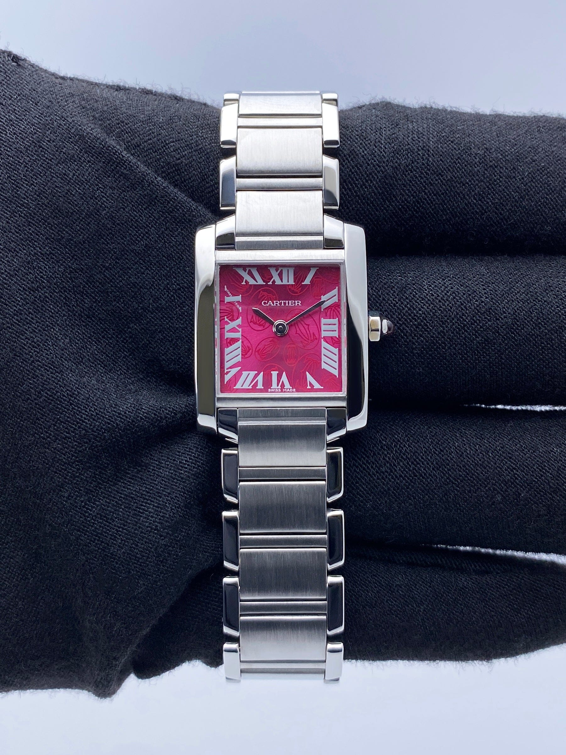 Cartier Tank Francaise W51030Q3 Raspberry Dial Steel Ladies – Phigora