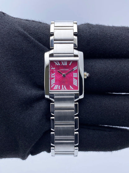 Cartier Tank Francaise W51030Q3 Raspberry Dial Steel Ladies Watch - Watches