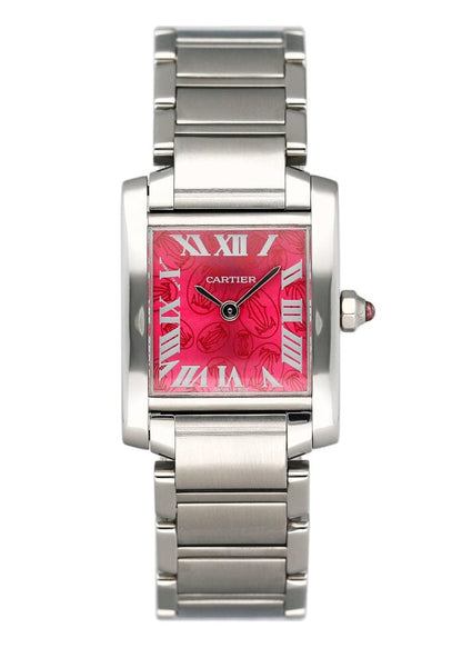 Cartier Tank Francaise W51030Q3 Raspberry Dial Steel Ladies Watch - Watches