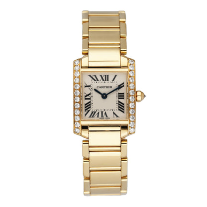 Cartier Tank Francaise WE1001R8 Diamond 18k Yellow Gold Ladies Watch