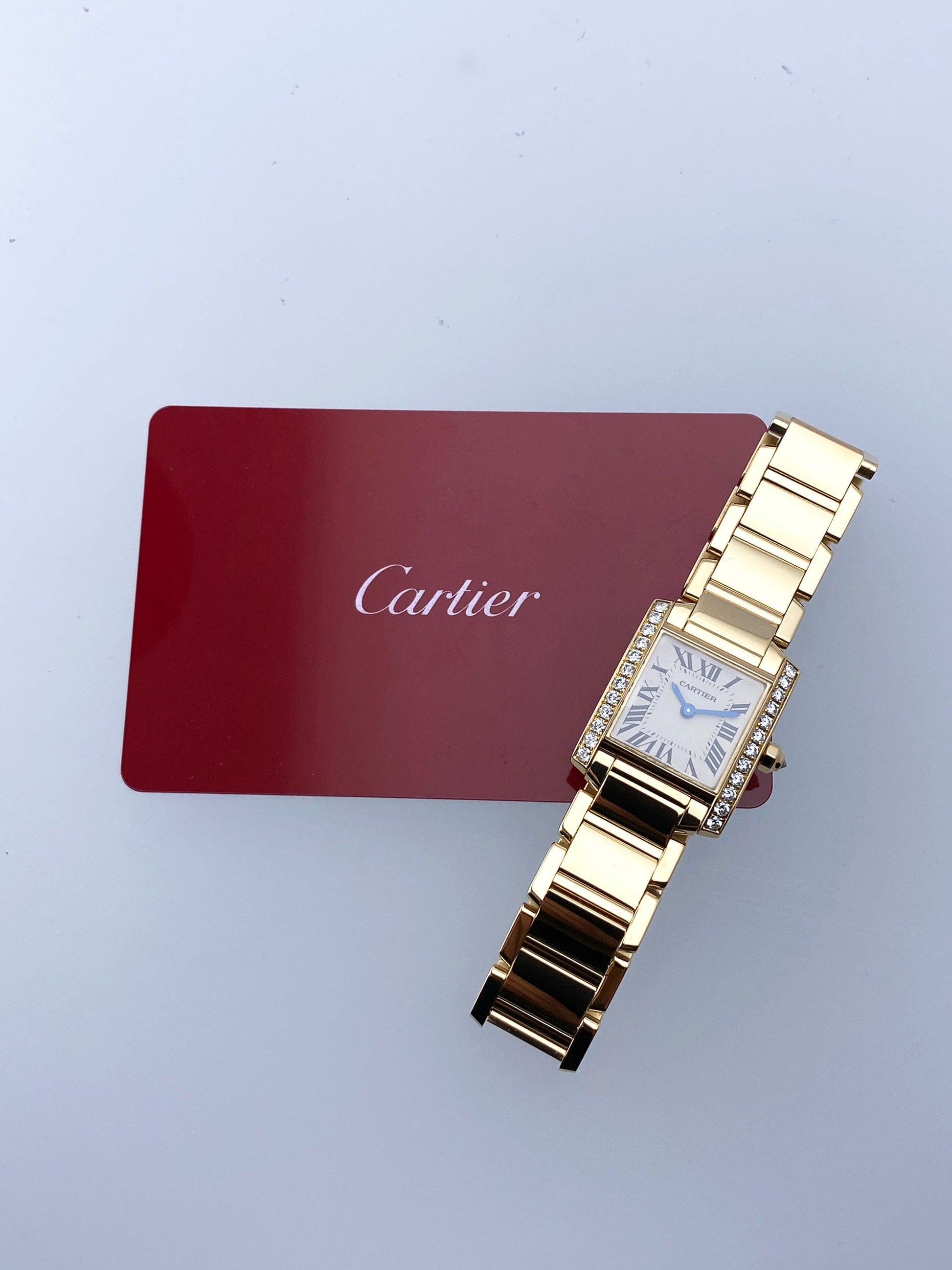 Cartier Tank Francaise WJTA0024 Diamond Bezel Ladies Watch Box Papers - Watches