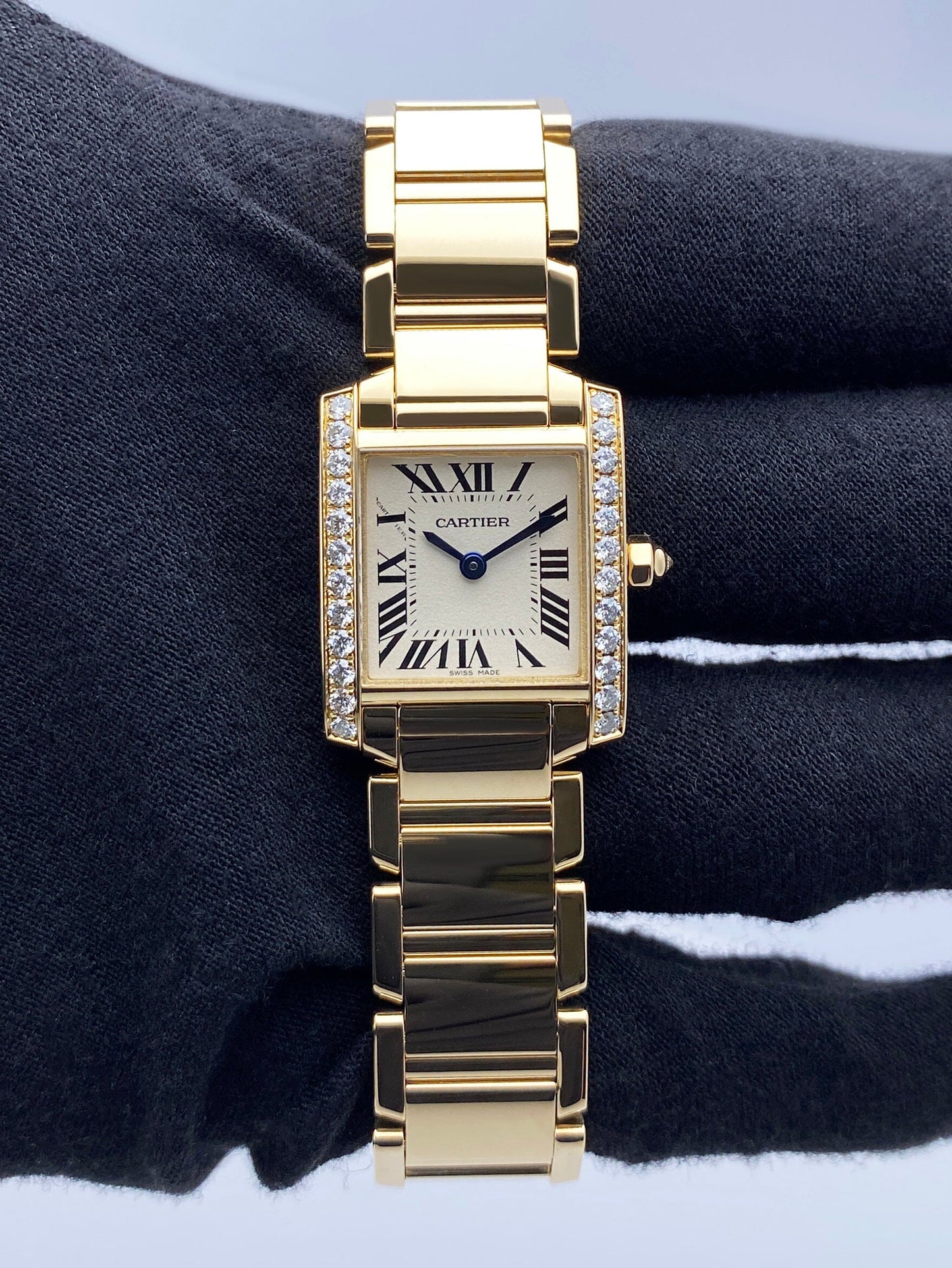 Cartier Tank Francaise WJTA0024 Diamond Bezel Ladies Watch Box Papers - Watches