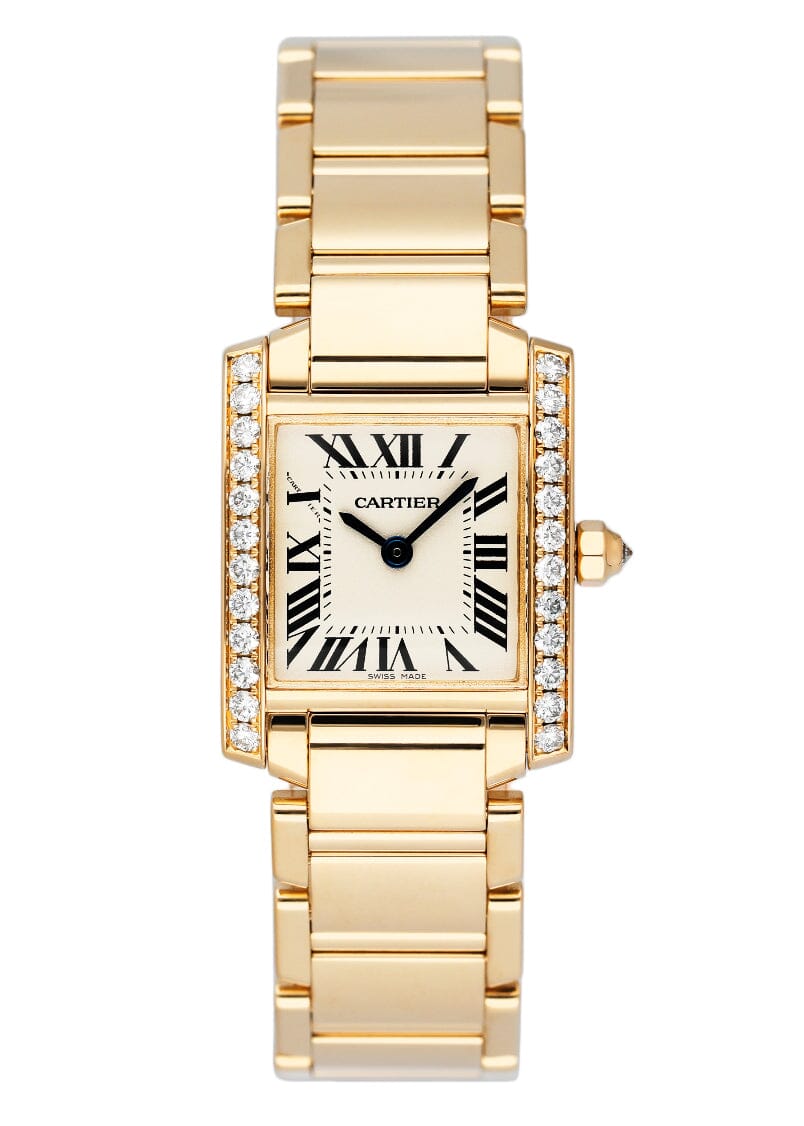 Cartier Tank Francaise WJTA0024 Diamond Bezel Ladies Watch Box Papers - Watches