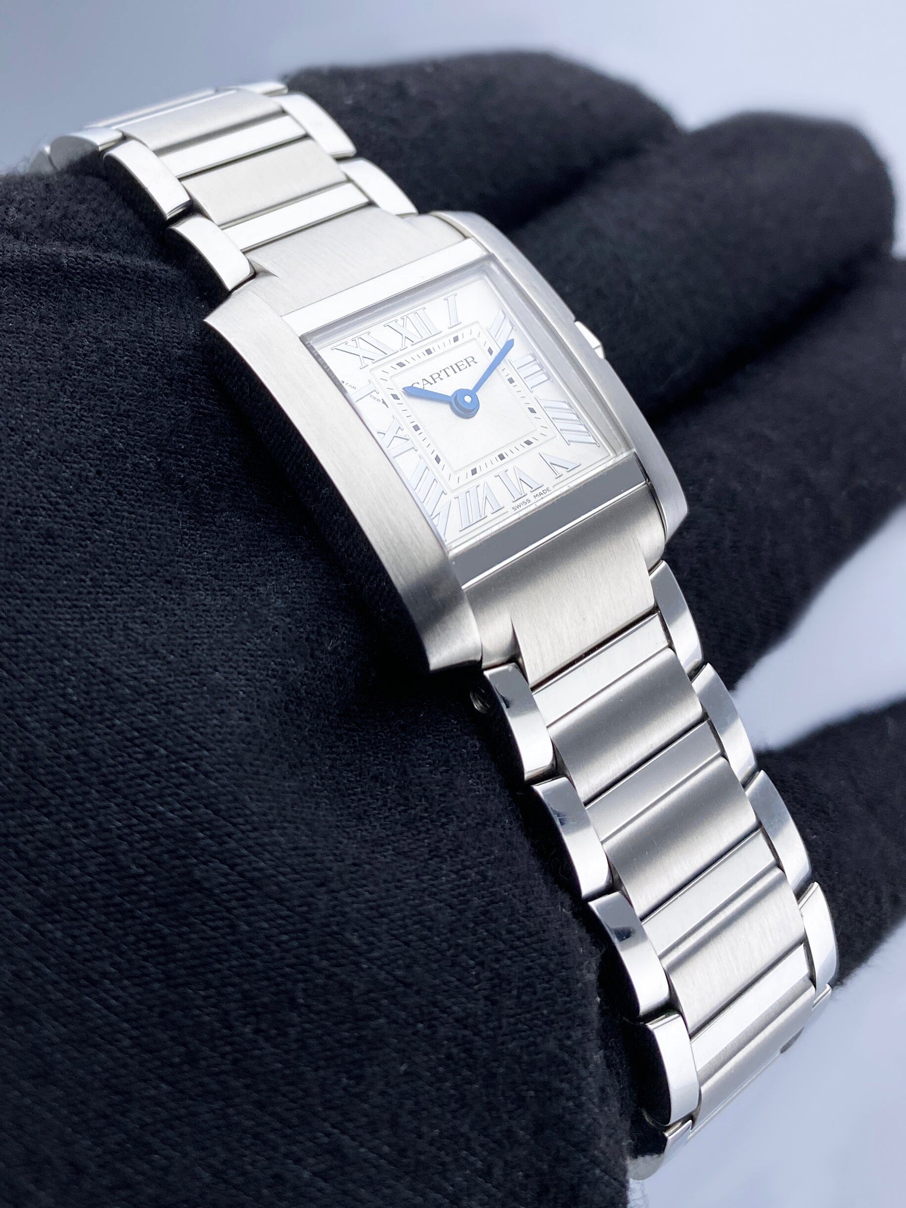 Cartier Tank Francaise WSTA0065 Silver Dial Stainless Steel Ladies