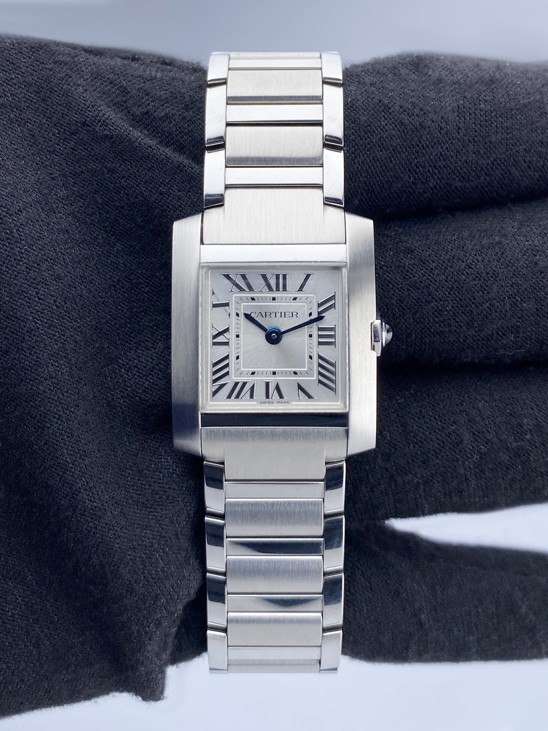 Cartier Tank Francaise WSTA0065 Silver Dial Stainless Steel Ladies