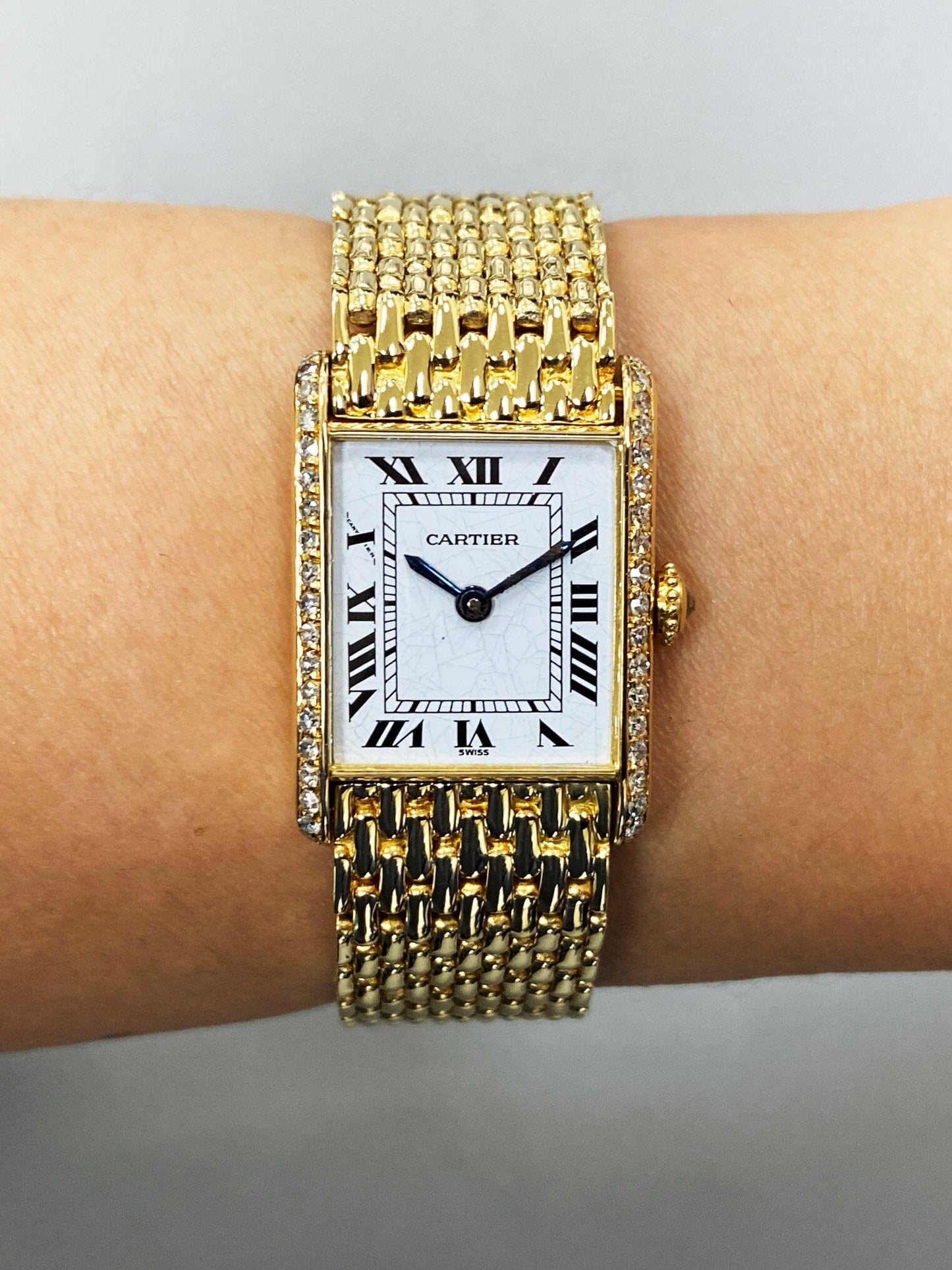 Cartier Tank Louis 6711 Diamond Bezel Ladies Watch - Virtual