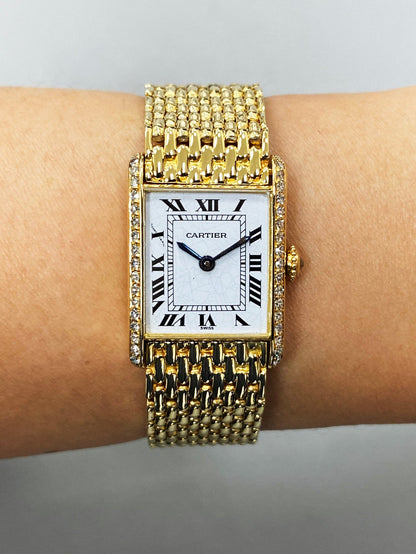 Cartier Tank Louis 6711 Diamond Bezel Ladies Watch - Virtual