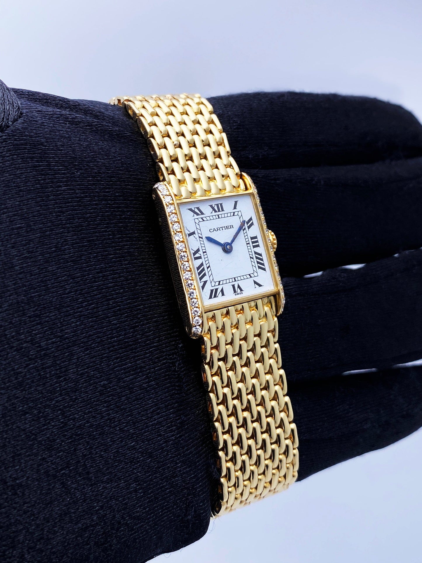Cartier Tank Louis 6711 Diamond Bezel Ladies Watch - Virtual