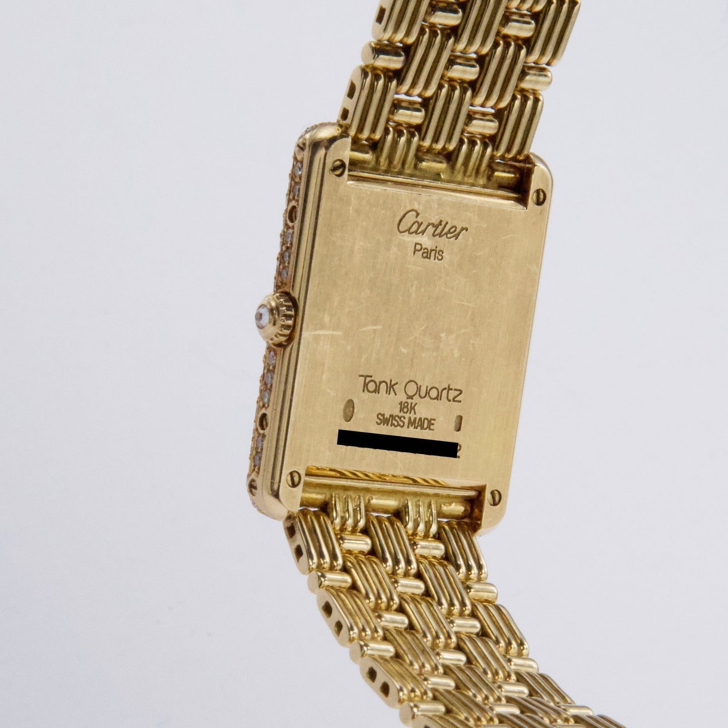 Cartier Tank Louis Paris WA3001A7 Diamond 18K Yellow Gold Ladies Watch Box Papers - Watches