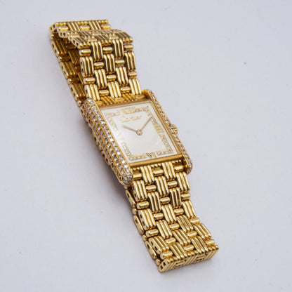 Cartier Tank Louis Paris WA3001A7 Diamond 18K Yellow Gold Ladies Watch Box Papers - Watches