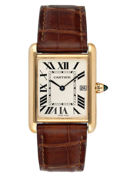 Cartier Tank Louis W1529756 18K Yellow Gold Mens Watch - Wristwatch