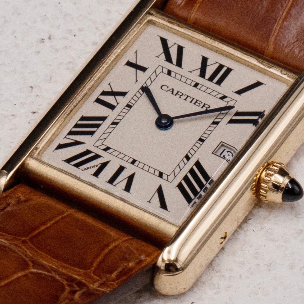 Cartier Tank Louis W1529756 18K Yellow Gold Mens Watch Box Papers - Wristwatch