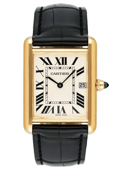 Cartier Tank Louis W1529756 18K Yellow Gold Mens Watch Box Papers - Wristwatch