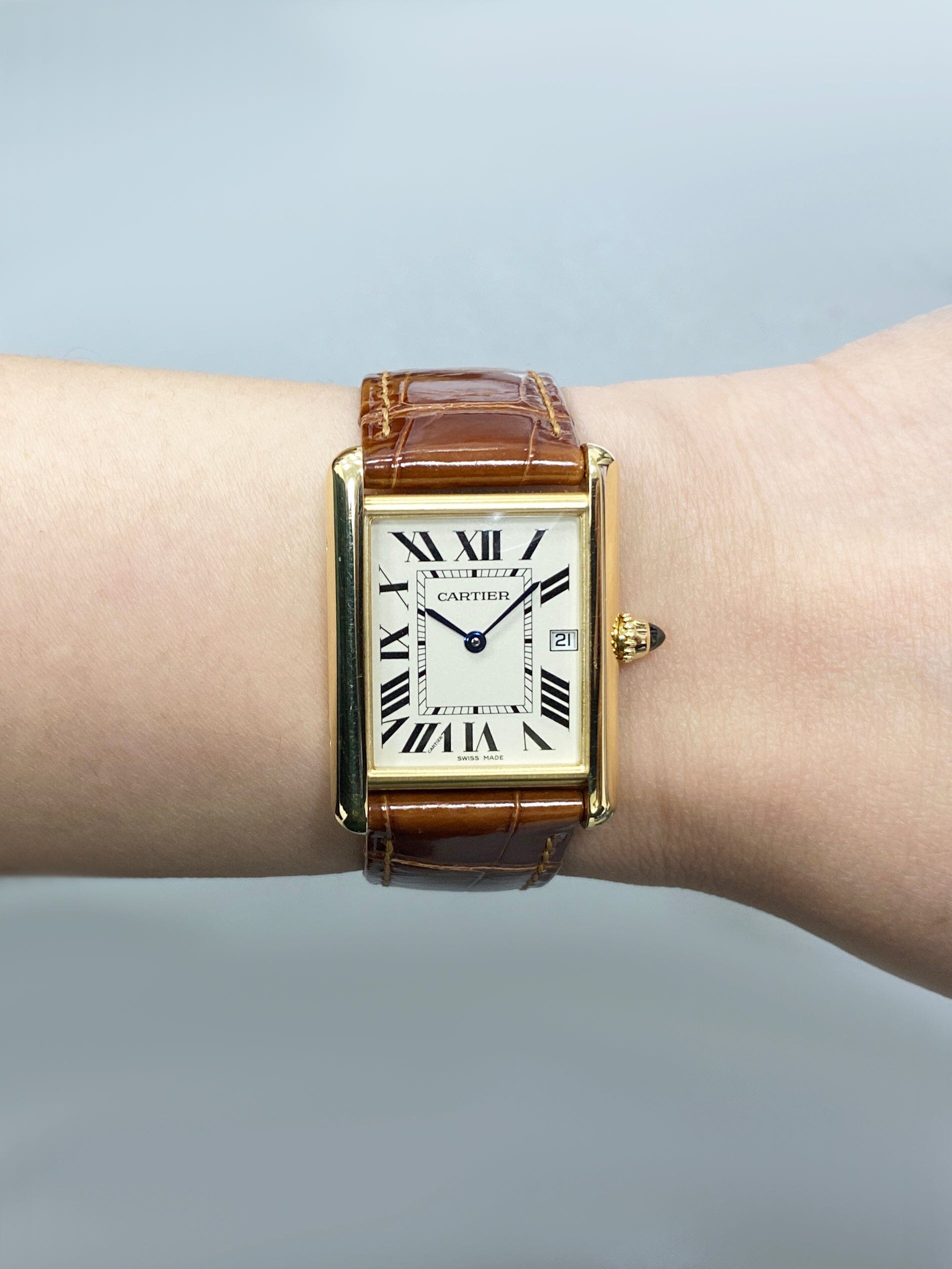 Cartier Tank Louis W1529756 18K Yellow Gold Mens Watch Box – Phigora