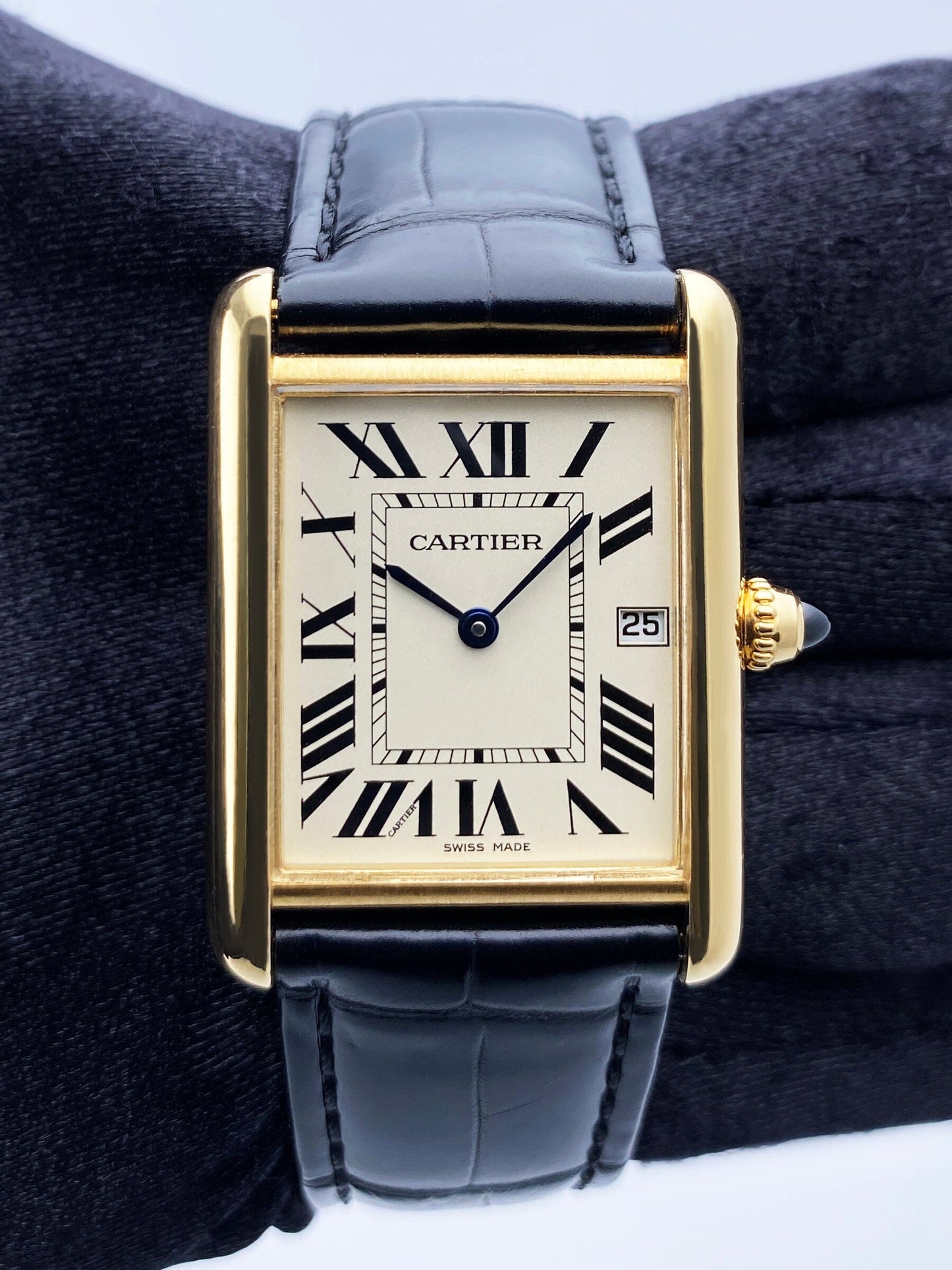 Cartier Tank Louis W1529756 18K Yellow Gold Mens Watch Box Papers - Wristwatch
