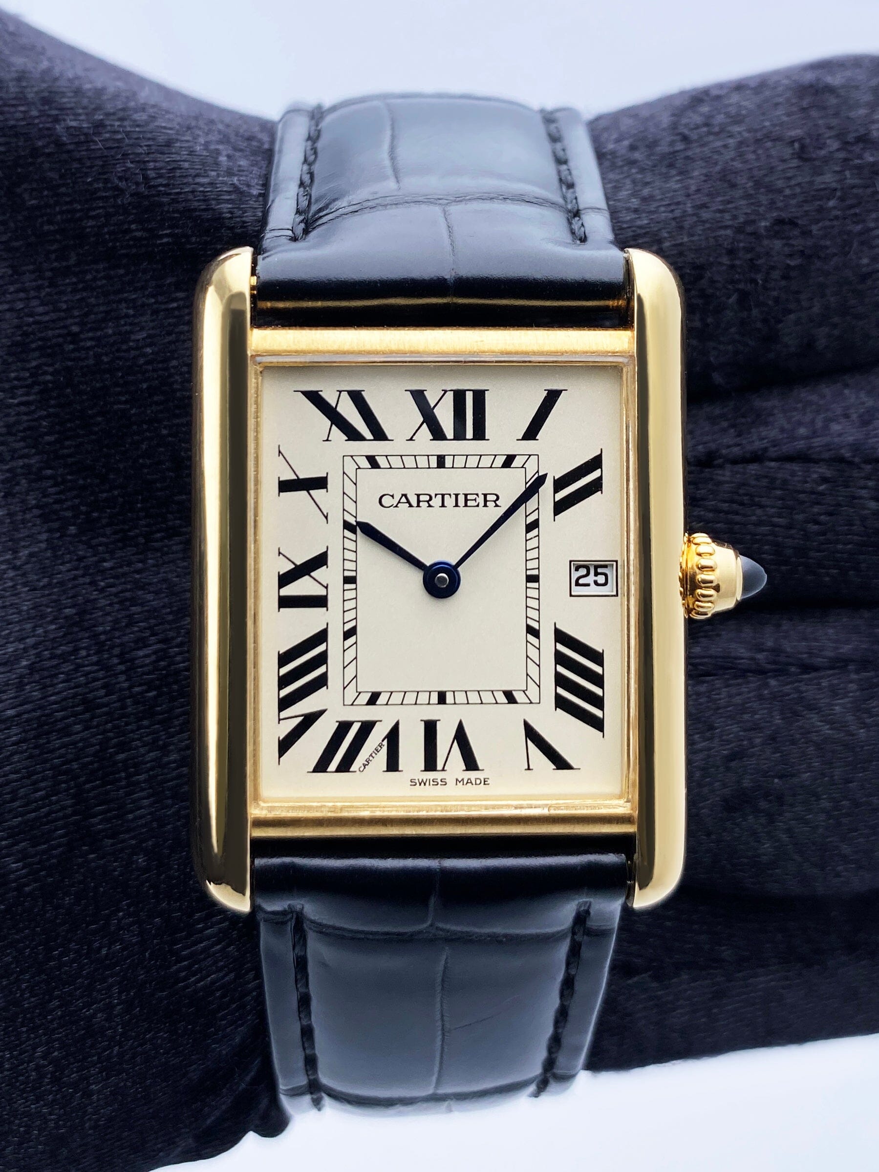 Cartier Tank Louis W1529756 18K Yellow Gold Mens Watch Box Papers - Wristwatch