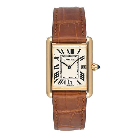 Cartier Tank Louis W1529756 18K Yellow Gold Mens Watch Box Papers - Wristwatch