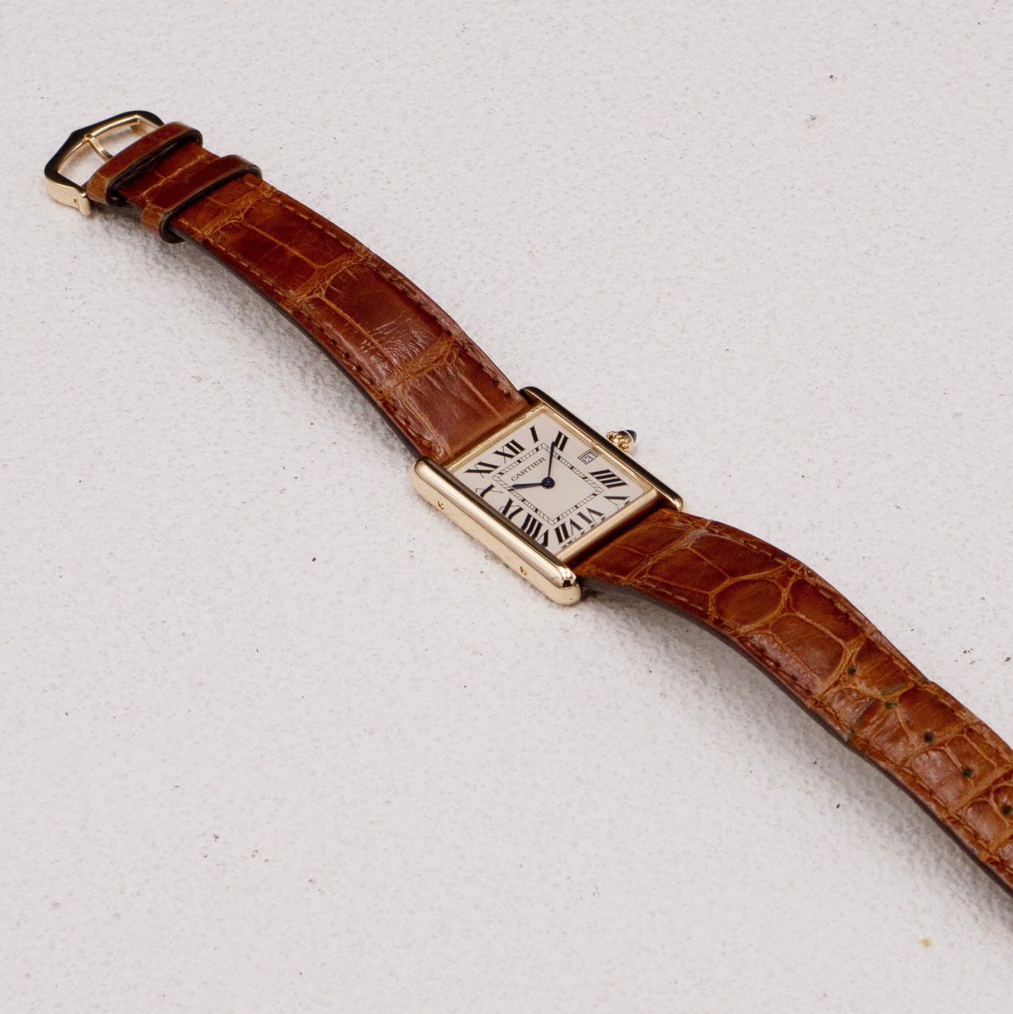 Cartier Tank Louis W1529756 18K Yellow Gold Mens Watch Box Papers - Wristwatch