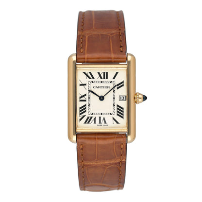 Cartier Tank Louis W1529756 18K Yellow Gold Mens Watch Box Papers - Wristwatch