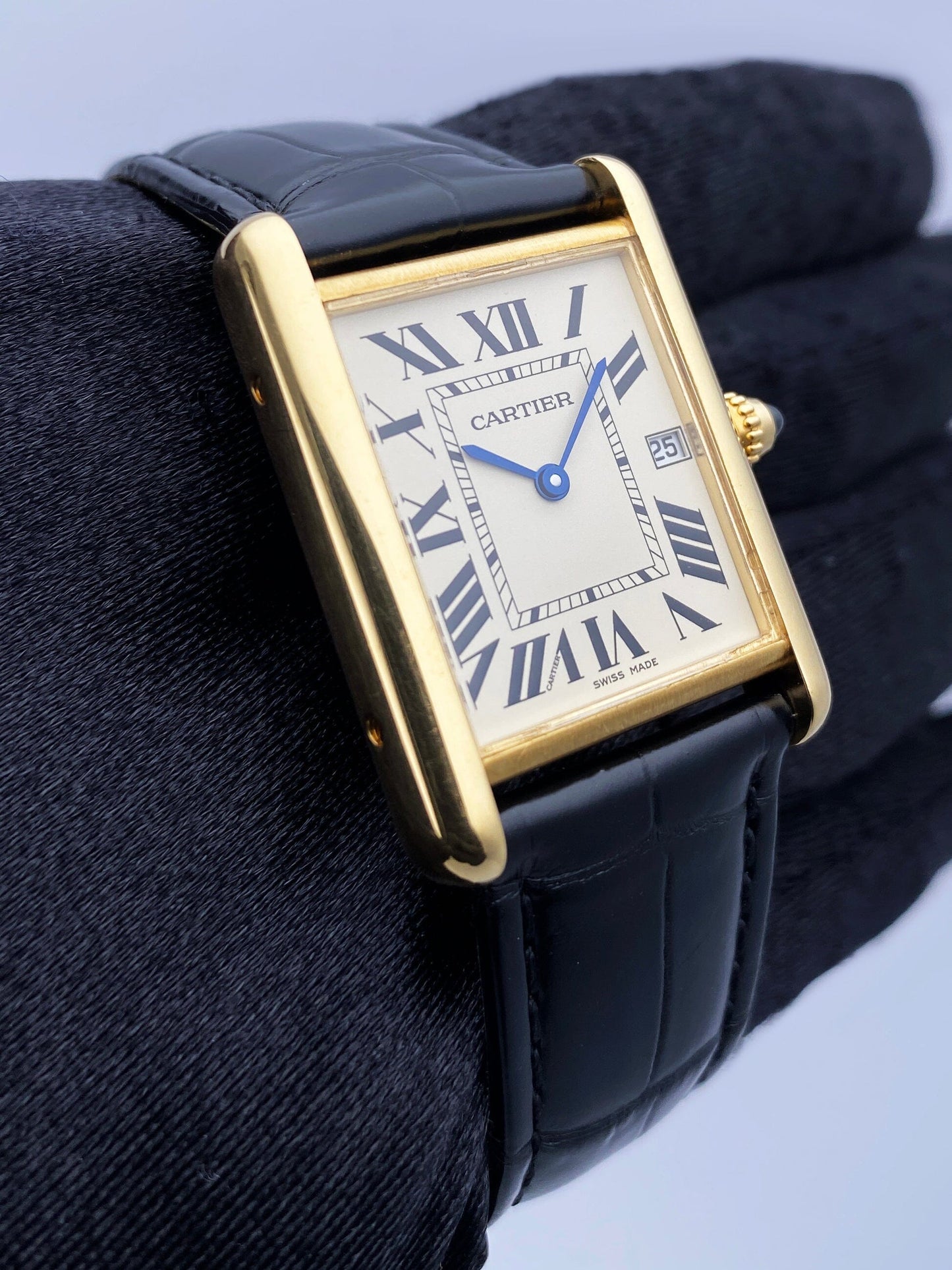 Cartier Tank Louis W1529756 18K Yellow Gold Mens Watch Box Papers - Wristwatch