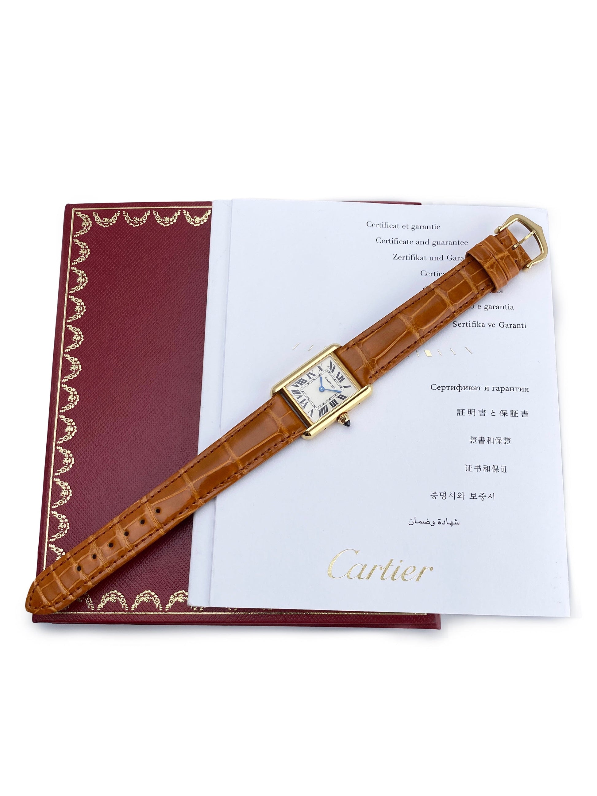 Cartier Tank Louis W1529856 18K Yellow Gold Ladies Watch Box Papers - Watches