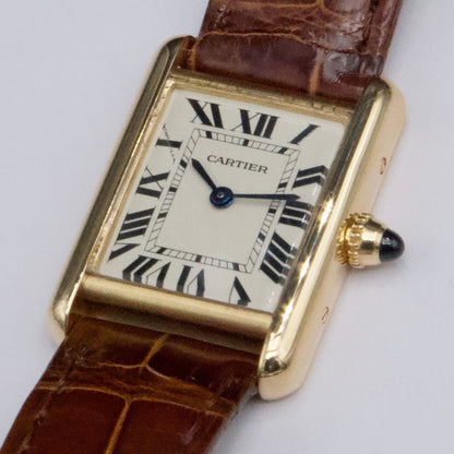 Cartier Tank Louis W1529856 18K Yellow Gold Ladies Watch Box Papers - Watches