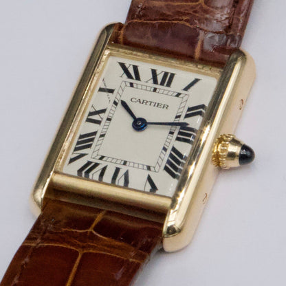 Cartier Tank Louis W1529856 18K Yellow Gold Ladies Watch Box Papers - Watches