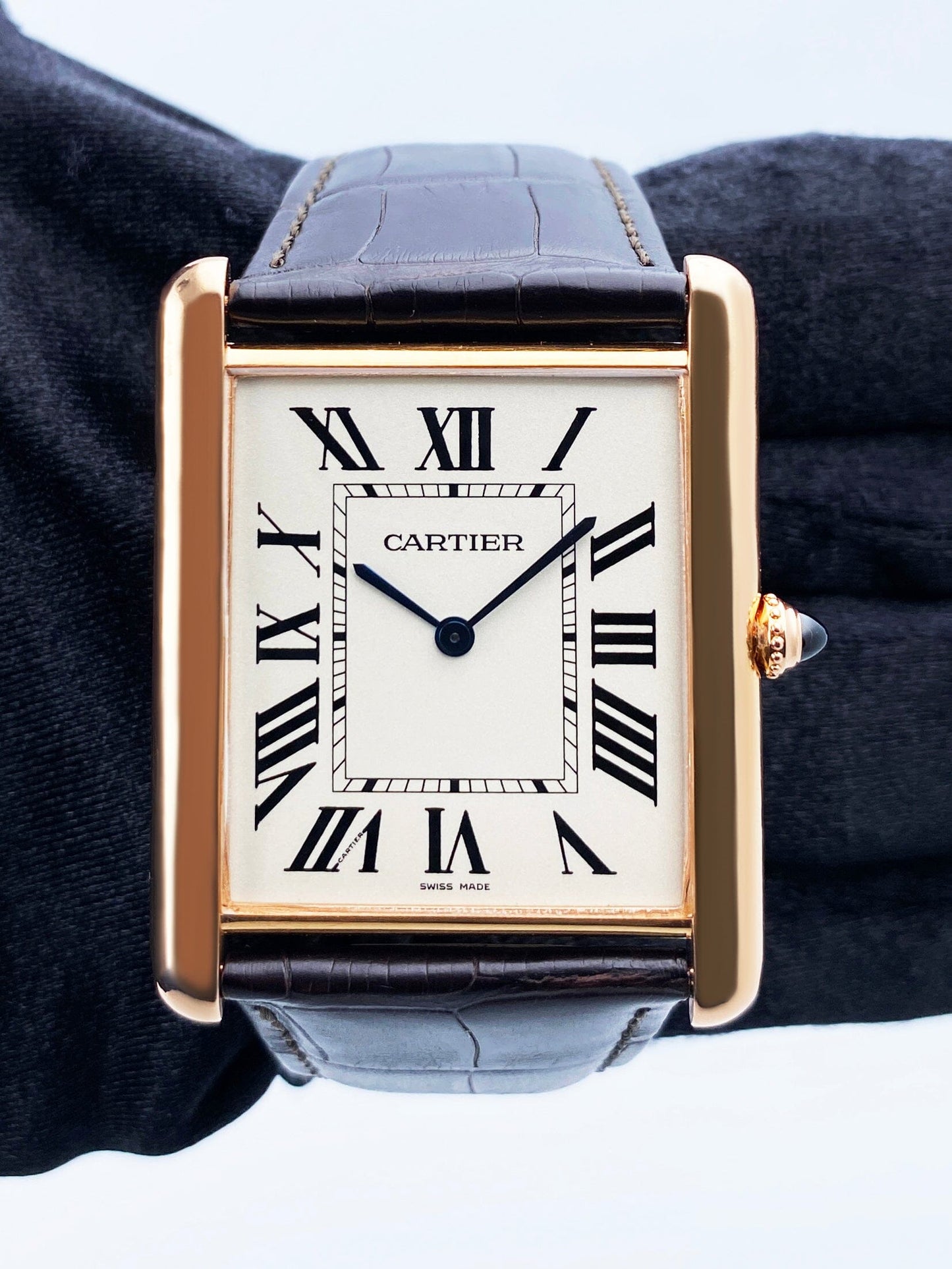 Cartier Tank Louis XL W1560017 18K Rose Gold Mens Watch Box Papers - Watches