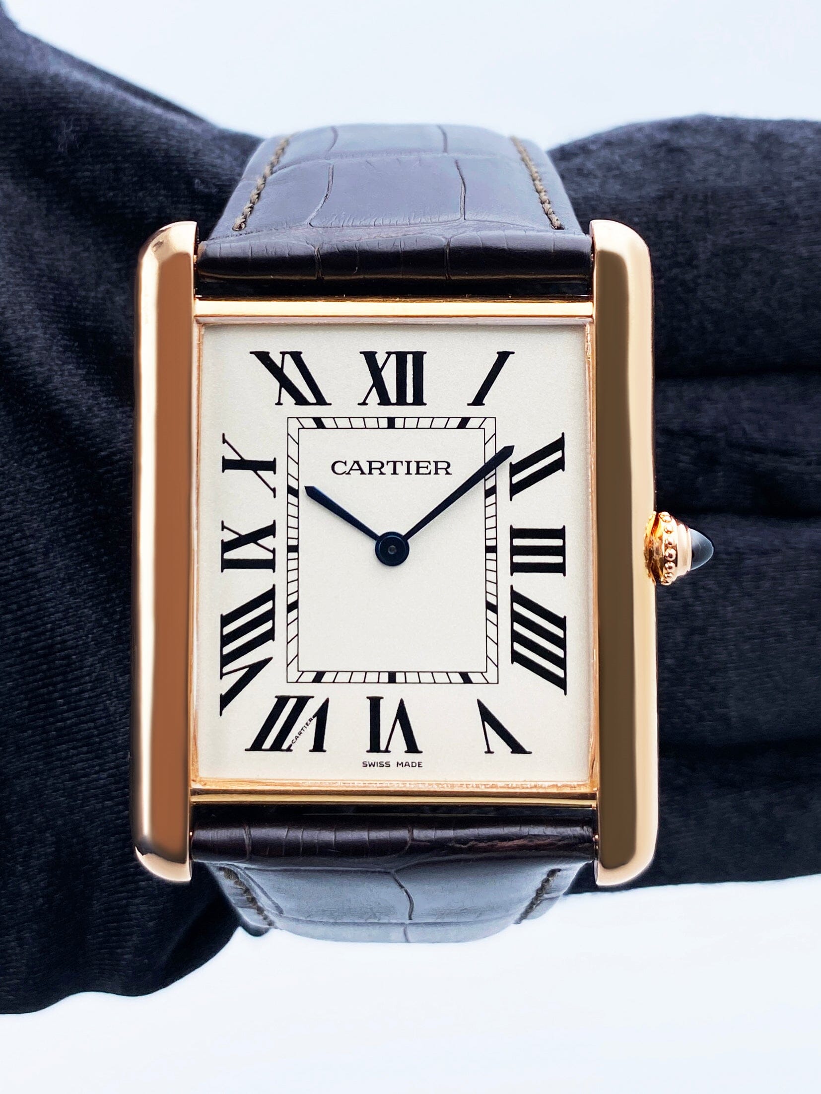 Cartier Tank Louis XL W1560017 18K Rose Gold Mens Watch Box Papers - Watches