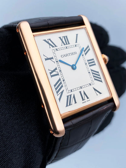 Cartier Tank Louis XL W1560017 18K Rose Gold Mens Watch Box Papers - Watches