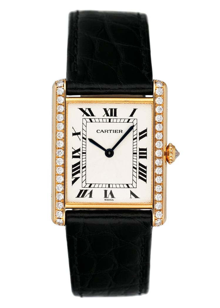 Cartier Tank Mecanique WA300551 Diamond Yellow Gold Ladies Watch