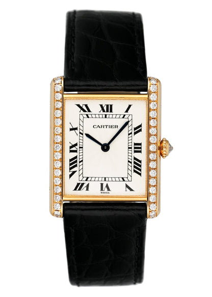 Cartier Tank Mecanique WA300551 Diamond Yellow Gold Ladies Watch