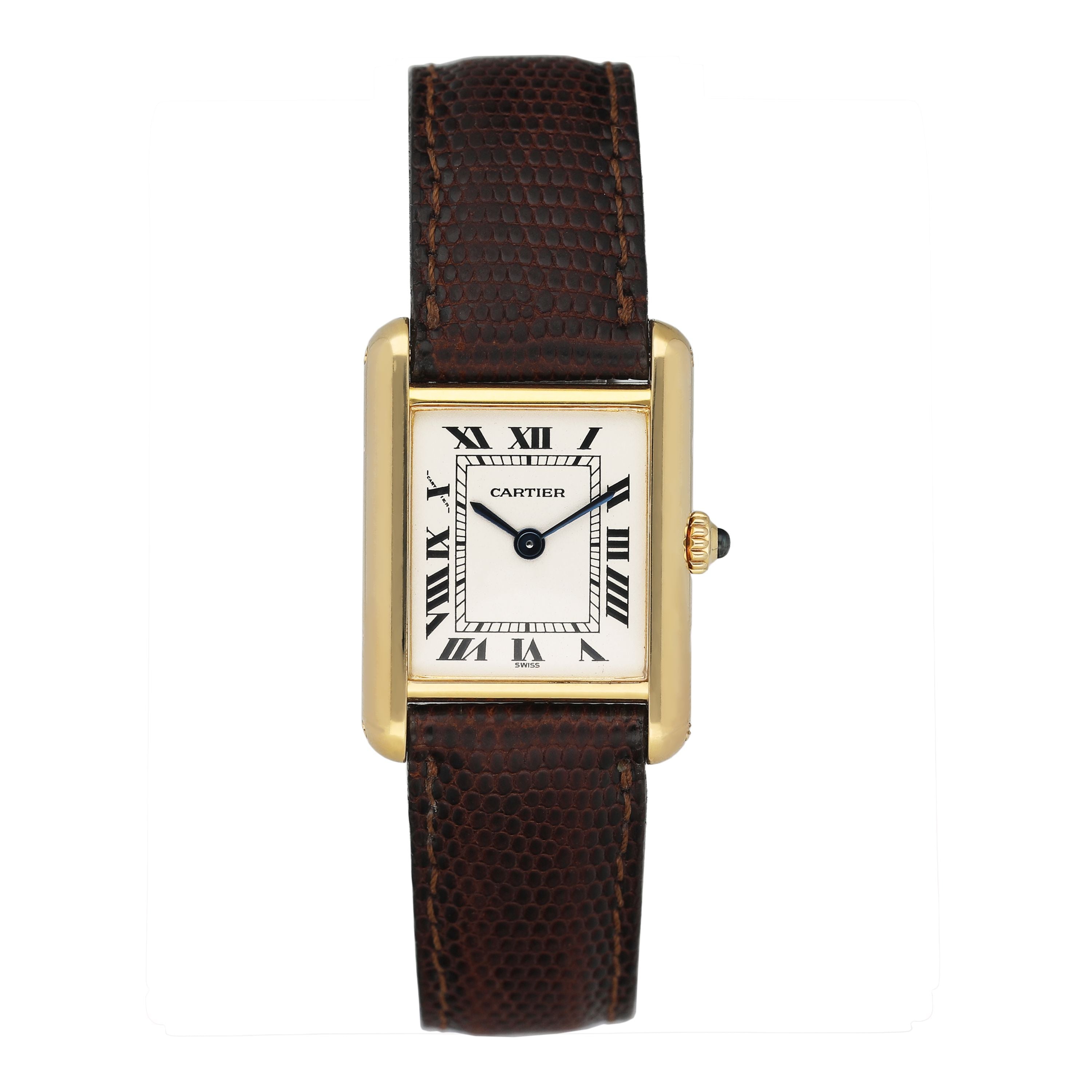 Cartier Tank Quartz M2100 18K Yellow Gold Ladies Watch Box Papers
