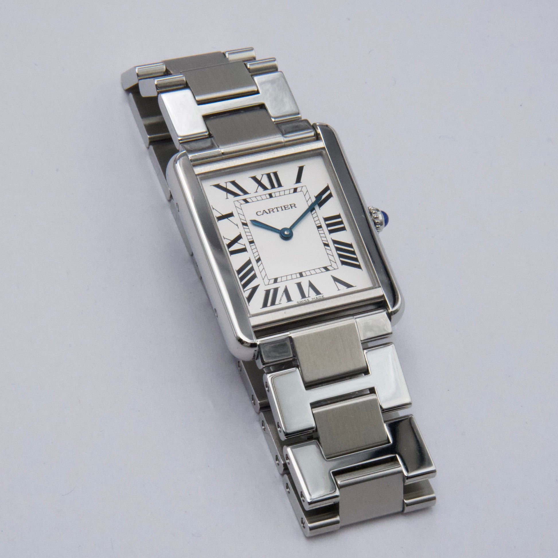 Cartier Tank Solo Large W5200014 Silver Dial Mens Watch Box Papers - Watches