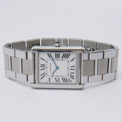 Cartier Tank Solo Large W5200014 Silver Dial Mens Watch Box Papers - Watches