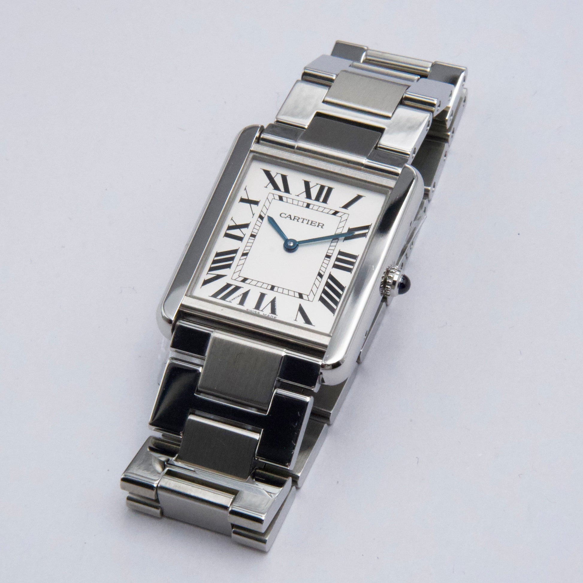 Cartier Tank Solo Large W5200014 Silver Dial Mens Watch Box Papers - Watches